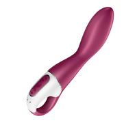 Satisfyer Vibromasseur Point G Heated Thrill Connecté chauffant silicone médical rouge