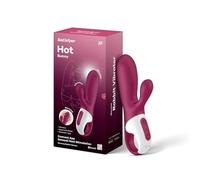 Satisfyer Vibromasseur Hot Bunny Connect App Bluetooth, 2 moteurs, chaleur, Violet 17,3 cm