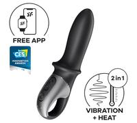 Satisfyer Hot Passion - gode ceinture chauffant connecté - anal - silicone noir