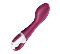 Satisfyer Vibromasseur Point G Hot Spot connecté chauffant Bluetooth silicone médical rouge
