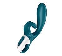 Satisfyer Vibromasseur Rabbit Hug Me Connecté - Clitoris & Point G, 2 moteurs - Bleu