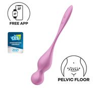 Satisfyer Boules de geisha Love Birds 1 - Entraînement du périnée, app, silicone doux rose