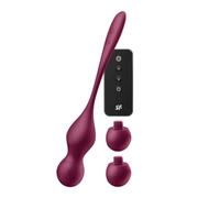 Satisfyer Boules vibrantes Love Birds Vary connectées rechargeables étanche IPX7 Burgundy 22,2 cm