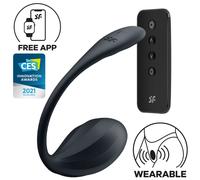 Satisfyer Vibromasseur Point G Ribbed Petal Connect – Avec appli, Étanche IPX7, Silicone – Noir