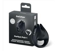 Satisfyer Perfect Pair 1, Vibromasseur pour Couples, Noir, Silicone, 12 Programmes de Vibration, Rechargeable par USB-C