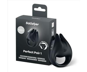 Satisfyer Perfect Pair 1, Vibromasseur pour Couples, Noir, Silicone, 12 Programmes de Vibration, Rechargeable par USB-C