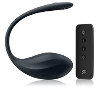 Satisfyer Ribbed Petal Connect App Oeuf Vibrant Black 23 cm