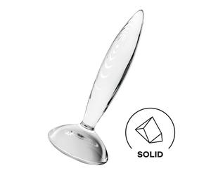 Satisfyer Sparkling Crystal - gode en verre nervuré - transparent