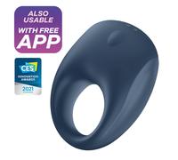 Satisfyer Strong One - anneau pénien vibrant connecté - silicone bleu