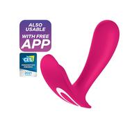 Satisfyer Vibromasseur portatif Top Secret - Bluetooth, 2 moteurs, silencieux - Rose