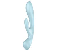 Satisfyer Triple Oh - stimulateur clitoridien rechargeable avec bras - bleu
