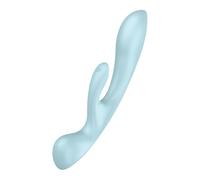 Satisfyer vibromasseur TRIPLE OH avec stimulateur de clitoris Bleu 23,5 cm