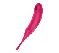 Satisfyer Twirling Pro Vibromasseur 20 cm Rouge | Silicone corporel doux | Vibro et Gode pour Plaisir unique | Érotique | Sex toys