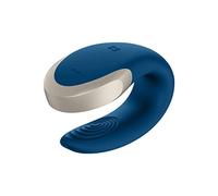 Satisfyer – vibromasseur couple Double Love – connecté, télécommande, silicone médical – bleu
