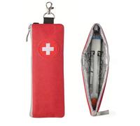 Satiskid EpiPen Étui de transport, pochette médicale d'urgence portable pour deux stylos, porte-Epipen isotherme avec clip porte-clés et étiquette d'alerte médicale, rouge haute visibilité pour les