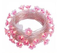Satiskid Guirlande lumineuse à 30 LED en forme de fleur de cerisier rose, 3 mètres, fonctionne avec piles, pour décoration de chambre à coucher, Saint-Valentin, fête de mariage, printemps, jardin