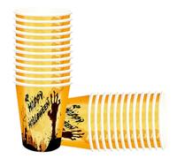 Satiskid Lot de 24 gobelets en carton jetables pour boissons chaudes et froides, pour fête d'Halloween, café, jus, thé, fête d'Halloween, décoration de table - 250 ml