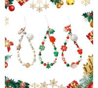 Satiskid Lot de 6 Breloques pour Téléphone - Cordon Tressé de Noël - Chaîne Anti-Perte en Alliage - Porte-Clés - Joli Pendentif pour Portable