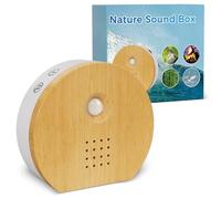 Satisure Boîte à sons naturels - Détecteur de mouvement - Rechargeable - Avec support mural - Minuterie - Avec 9 chants d'oiseaux, murmure de ruisseau, bruit de la mer pour toilettes