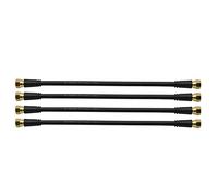 Satix Lot de 4 câbles coaxiaux avec fiche F Noir 25 cm
