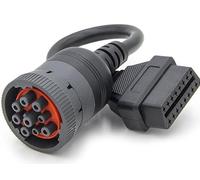 SATKIT Câble Adaptateur J1939 9 Broches vers OBD2 16 Broches pour Diagnostic Poids Lourds Camions Véhicules Diesel et Applications Marines