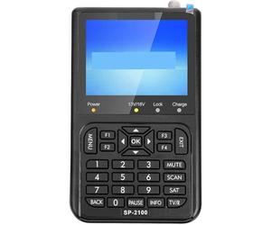 SATLINK SP-2100 HD Appareil de mesure satellite pour DVB-S/DVB-S2 MPEG-2/4 avec écran LCD TFT 3,5" et signal sonore avec bloc d'alimentation, câble adaptateur AV et étui de protection en nylon