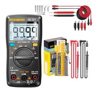 SATMW AN8009 Multimètre Testeurs de transistors numériques Condensateur True-RMS Testeur de capacité électrique Automobile Diode de température et Ligne combinée - Noir (avec boîte)