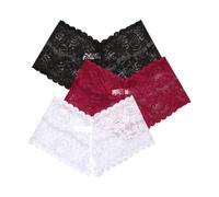 Satohom Femmes Sexy Culottes 3 pièces Dentelle Transparente Maille Broderie Florale Française Shorty Hipster sous-vêtements Femme Dentelle sans Couture Culottes Teddy Culottes Dentelle Coquines