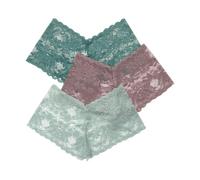 Satohom Femmes Sexy Culottes 3 pièces Dentelle Transparente Maille Broderie Florale Française Shorty Hipster sous-vêtements Femme Dentelle sans Couture Culottes Teddy Culottes Dentelle Coquines