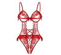 Satohom Nuisette Dentelle Femme - Tenue Sexy Coquine Ouverte Vêtements De Nuit Lingerie Licou en Dentelle Chic Érotique Body Sous-vêtements Babydoll