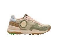 Satorisan - Chacrona Linen - Casual Baskets Femme - Vintage Cuir et Lin Sneakers - Couleur Urbanite Green W - Taille 37 - Confortable et Durable