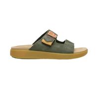 Satorisan - Hootsani Premium - Plate Sandal Homme - Cuir et Lin Sport Sandales - Couleur Dark Green - Taille 41 - Confortable et Durable