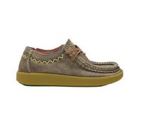 Satorisan - Kwahu Rustic - Wallaby Mocassin Femme - Cuir et Textile Loafer - Couleur Loden - Taille 41 - Confortable et Durable