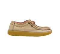 Satorisan - Kwahu Rustic - Wallaby Mocassin Femme - Cuir et Textile Loafer - Couleur String - Taille 37 - Confortable et Durable
