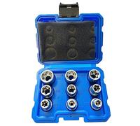 Satra - JEU 9 DOUILLES COURTES CARRE 1/2 PROFIL TORX E 10 11 12 14 16 18 20 22 24