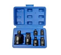 SATRA Kraft Lot de 6 adaptateurs de douille en acier chromé molybdène 1/4", 3/8", 1/2", 3/4", pour visseuse à percussion, avec cassette en plastique