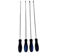 Satra - LOT DE 4 TOURNEVIS EXTRA-LONGS PLATS ET CRUCIFORMES