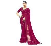 Satrani Sari pour femme, Rose, taille unique