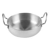 Satre Online and Marketing Kadhai Base en aluminium pour induction Taille n°15 Poignée en acier Big Induction Kadai Argenté