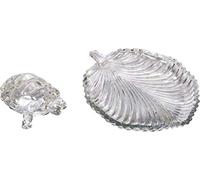 Satre Online And Marketing Lot de 2 tortues en cristal Vastu & Feng Shui avec plaque de feuille