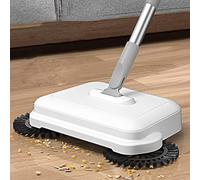 SATSAT Balayeuse De Sol Verticale, Balayeuse à Main pour L'IntéRieur, Puissance MéCanique, Balai Rotatif à 360 °, Y Compris Balai, Pelle à PoussièRe Et Poubelle