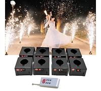 SATSAT Machine D'Allumage De Feu d'artifice Froid, Mini Machine De Feu d'artifice Froid De Fontaine, SystèMe Pyrotechnique De Mariage De Sparkler De TéLéCommande sans Fil, avec La Valise,8Cues