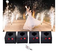 SATSAT Machine D'Allumage De Feu d'artifice Froid, Mini Machine De Feu d'artifice Froid De Fontaine, SystèMe Pyrotechnique De Mariage De Sparkler De TéLéCommande sans Fil, avec La Valise,4Cues