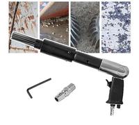 SATSAT Pistolet De DéRouillage Pneumatique à Aiguille De Burin à Jet, Pistolet Pneumatique à 19 Aiguilles, PoignéE De Pistolet, Peinture Antirouille, Scories, Kit D'Outils D'éBavurage,C
