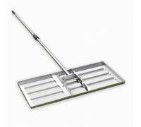 SattesGrün Raclette à gazon professionnelle en acier inoxydable - Pour le sablage - Dimensions : 75 x 35 cm - Argent (avec manche)