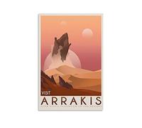 Sattie Arrakis Dune Sandworm Poster rétro sur toile pour salon, chambre à coucher 30 x 45 cm