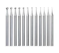 Sattie Lot de 12 fraises à billes rondes pour fabrication de avec tige 3/32, embouts de gravure ronds en forme de boule en acier allié
