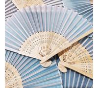 Sattie Lot de 30 éventails pliables personnalisés en tissu blanc pour mariage, anniversaire, cadeau de quinceanera
