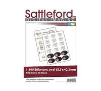 Sattleford 1800 stickers ovales autocollants 63,5 x 42,3 mm