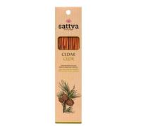 Sattva Ayurveda Bâtons d'encens en bois de cèdre de qualité supérieure - Bâtons d'encens naturels pour la relaxation - Parfum boisé profond - roulés à la main - 15 bâtons de 30 g